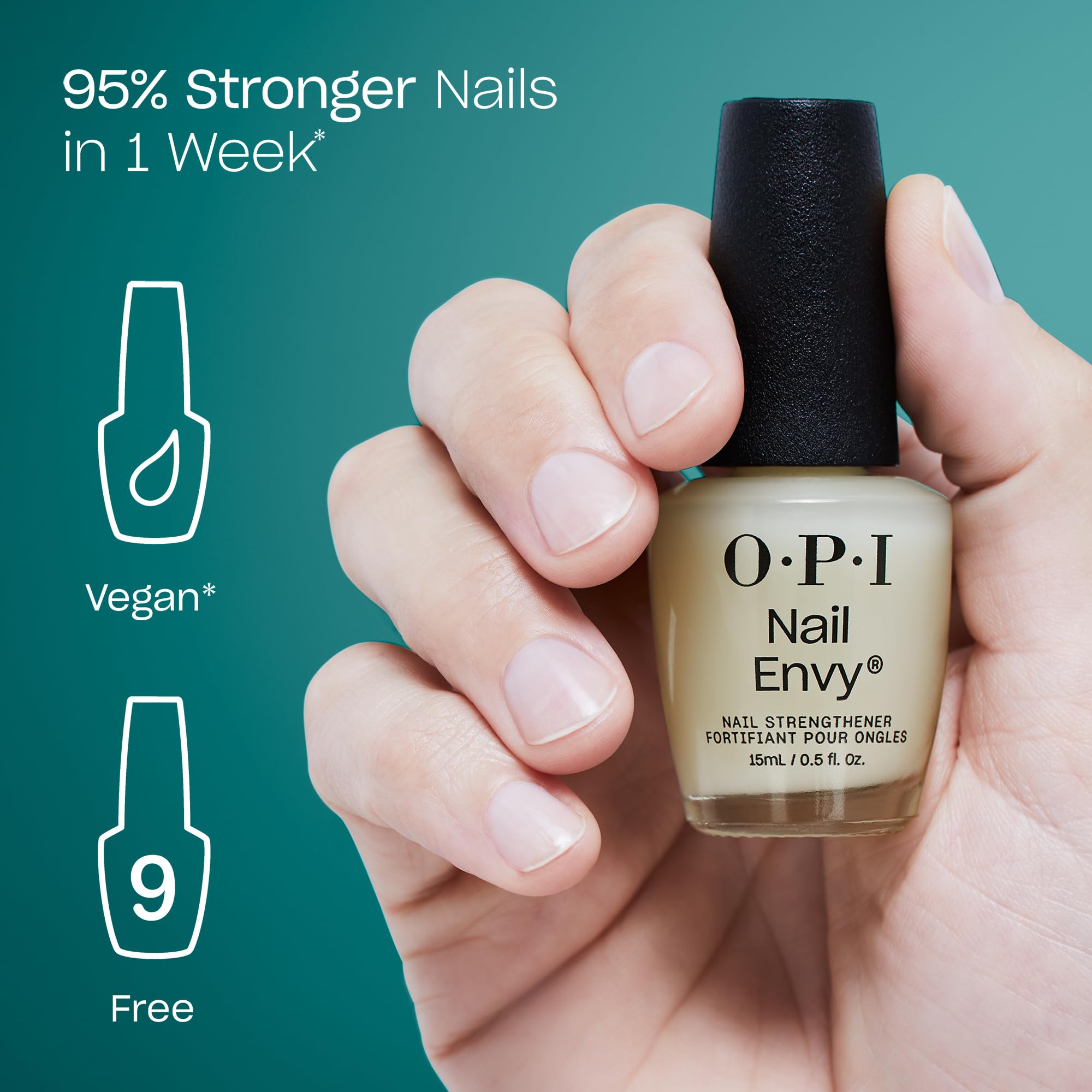 OPI Nail Envy Nail Strengthener - Clear & Opaque Crème Nail Polish Treatment for Weak & Thin Nails | Strengthens & Protects | Perfect for Daily Use & Nail Care Routine