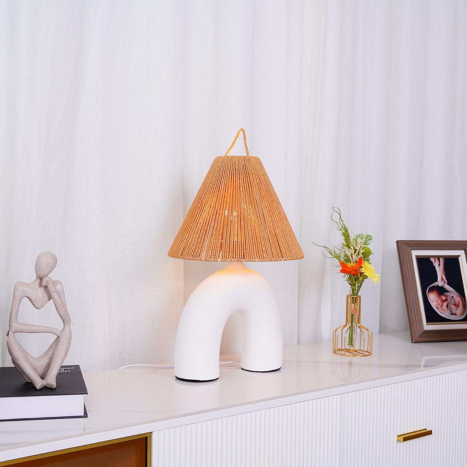 Modern Arched Table Lamp - Adjustable LED Desk Light for Bedroom, Living Room & Office - Warm White & Cool White Dimmable Lighting for Reading, Working & Decor