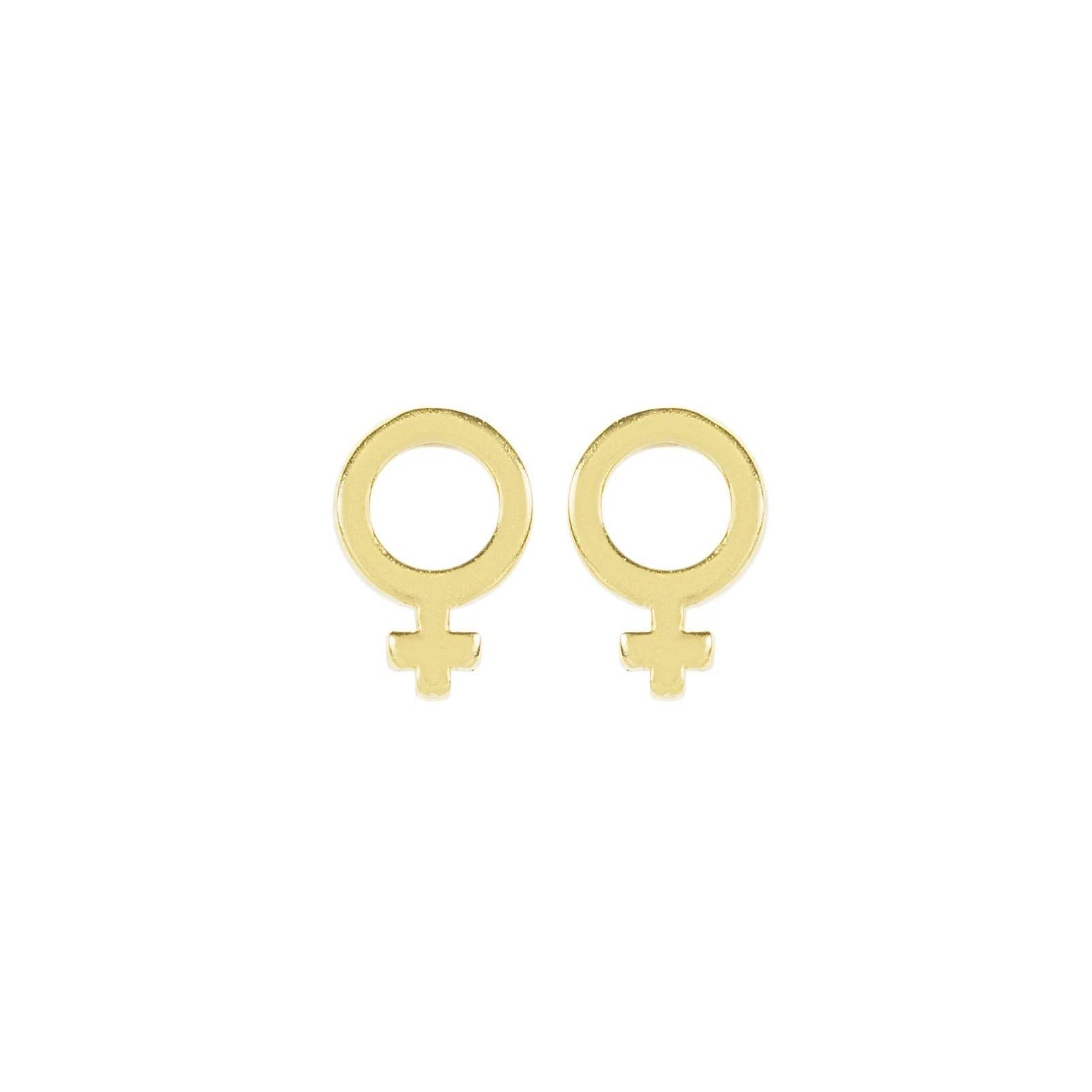 Gold Venus Symbol Earrings - Dainty Venus Stud Earrings & Necklace Set - Minimalist Jewelry for Women - Perfect Gift for Her, Birthday, Christmas - Ideal for Everyday Wear, Date Nights & Special Occasions