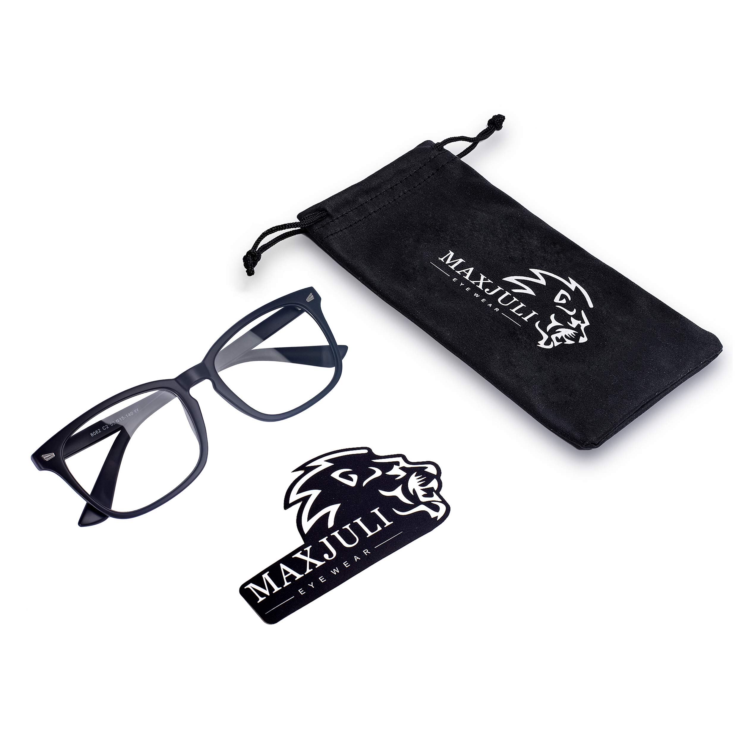 MAXJULI Blue Light Blocking Glasses for Women & Men - Anti Eyestrain Computer Glasses, Gaming Glasses, TV & Phone Screen Glasses (Matt Black) - Perfect for Office Work, Online Classes & Nighttime Screen Use
