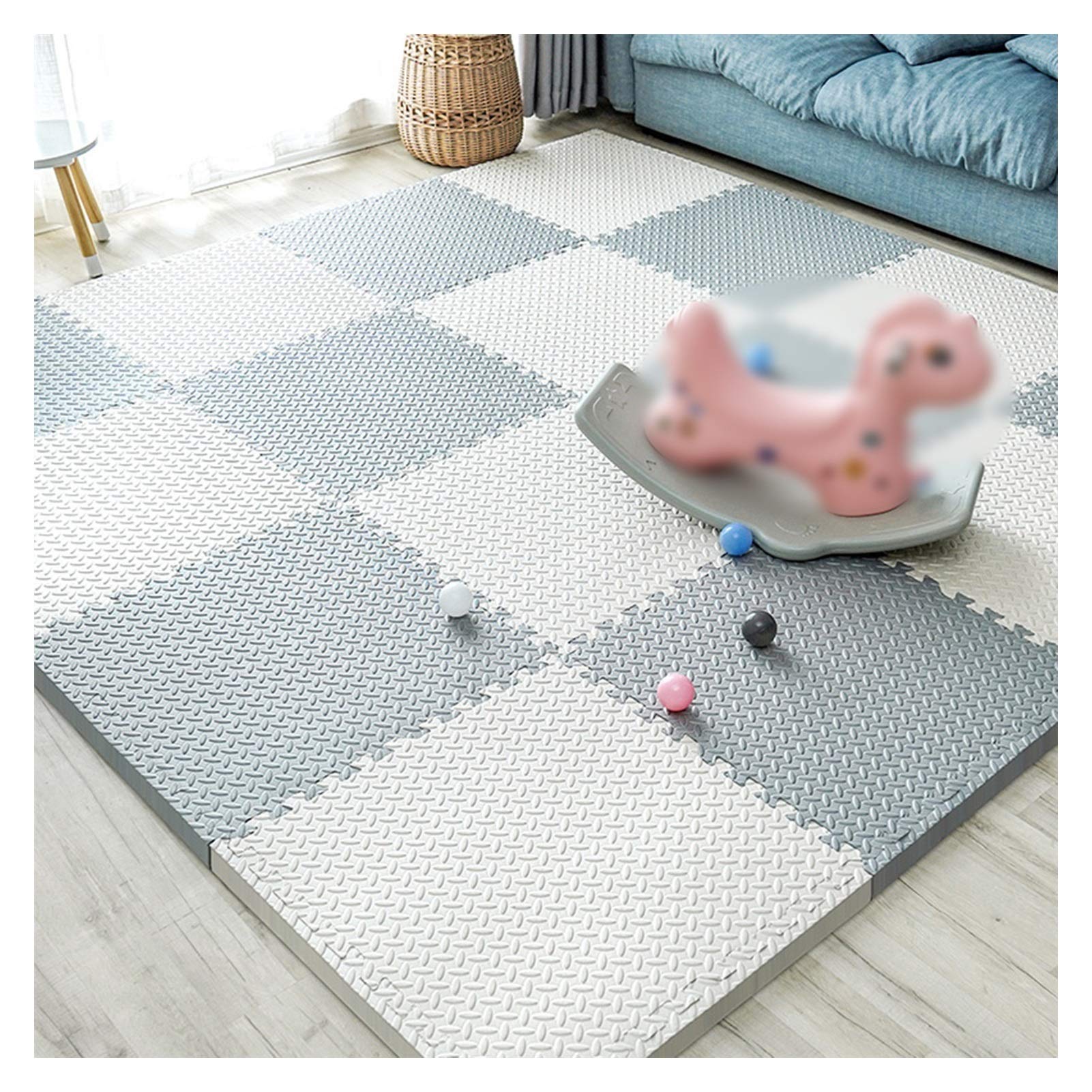 ALGFree Non-Toxic Foam Puzzle Floor Mat - 2.5cm Thick Interlocking Tiles for Baby Playroom, Gym & Home - Safe for Toddlers, Kids & Adults - 12pc Multicolor Set (60x60cm) - Perfect for Playtime, Exercise & Floor Protection