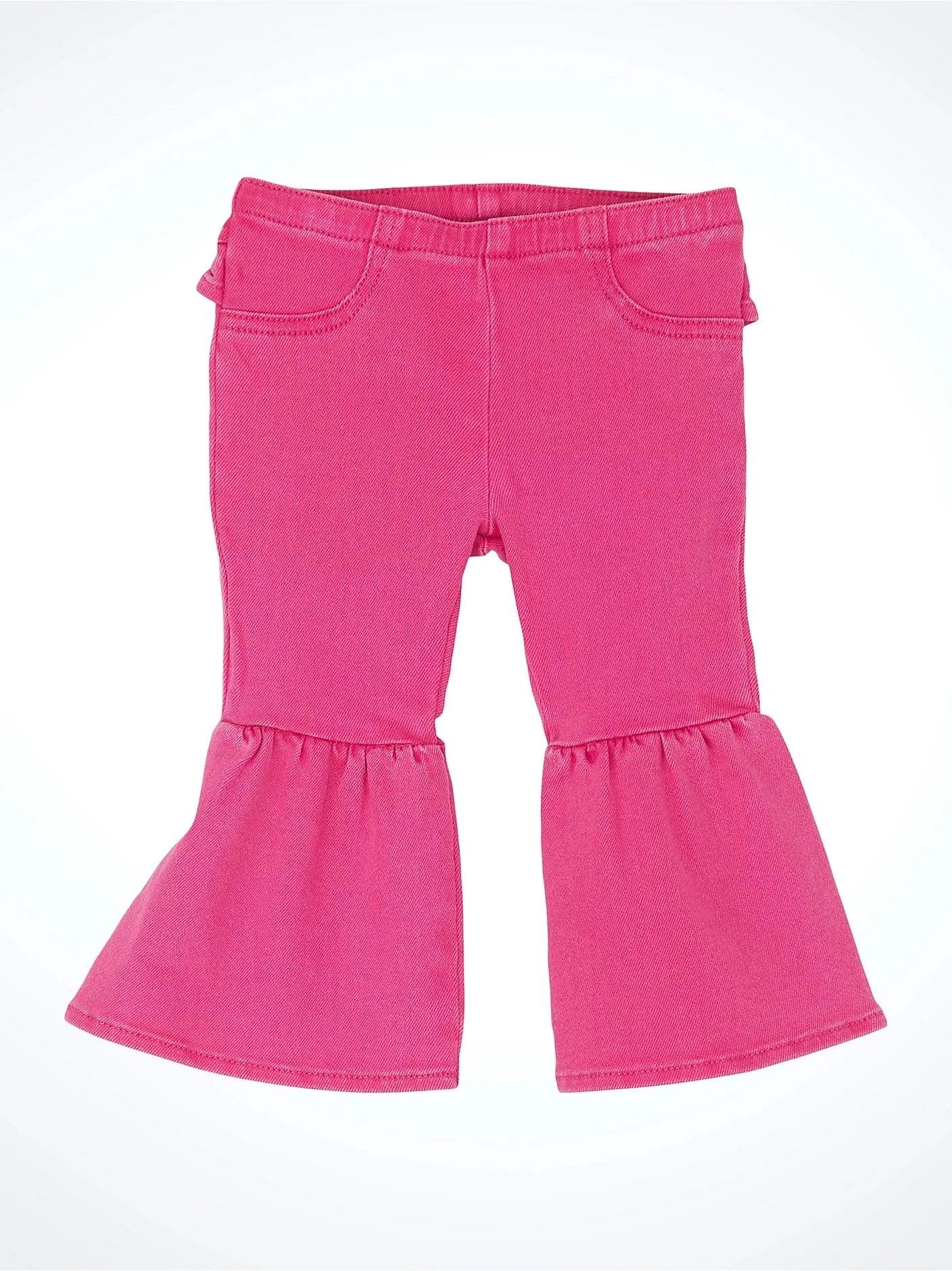 Girl's Toddler Pink Ruffle Jeans - Stylish & Comfortable Denim Pants for Baby Girls - Perfect for Playdates, Parties & Everyday Wear