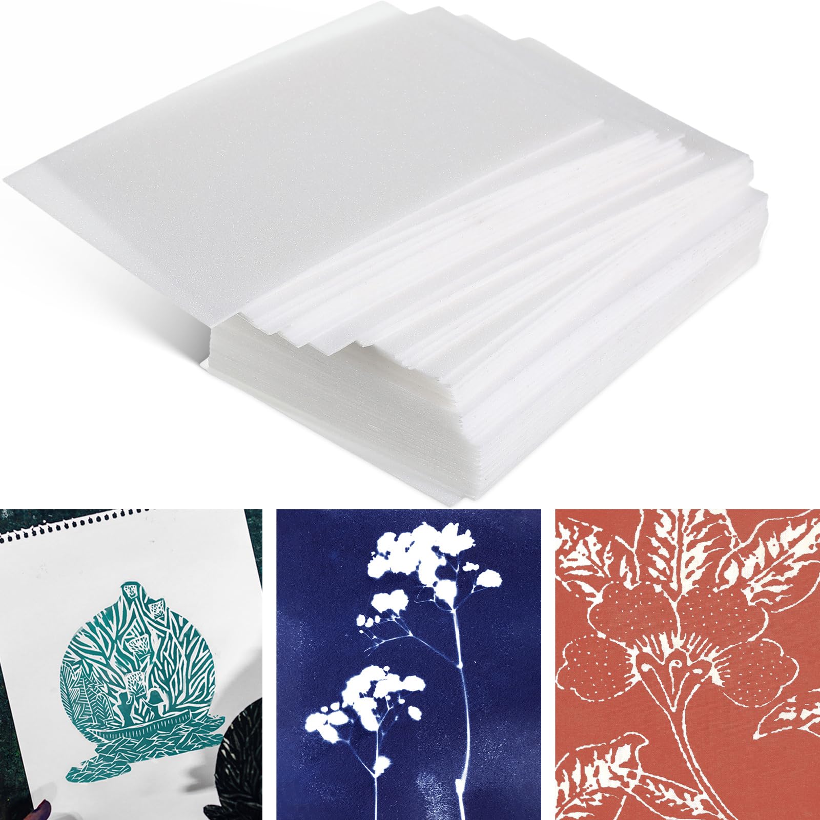 Cholemy 120 Pcs 4x6 Inch White Foam Sheets for Card Making, Scrapbooking & DIY Crafts - 1/20 Inch Thick Printing Plates for Stamping, Classroom Projects & Art Supplies (Perfect for Home, School & Office Use)