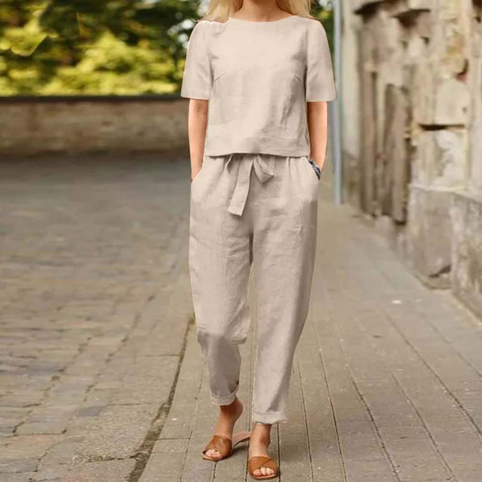 2-Piece Summer Outfits for Women - Linen Shorts & Dress Beach Set | Vacation, Bridal & Casual Wear | Perfect for Beach Trips, Resorts & Summer Getaways