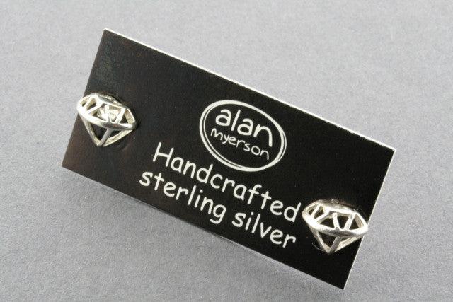Diamond Frame Stud Earrings Sterling Silver 925 - Elegant Jewelry for Women, Perfect for Parties, Weddings & Everyday Wear