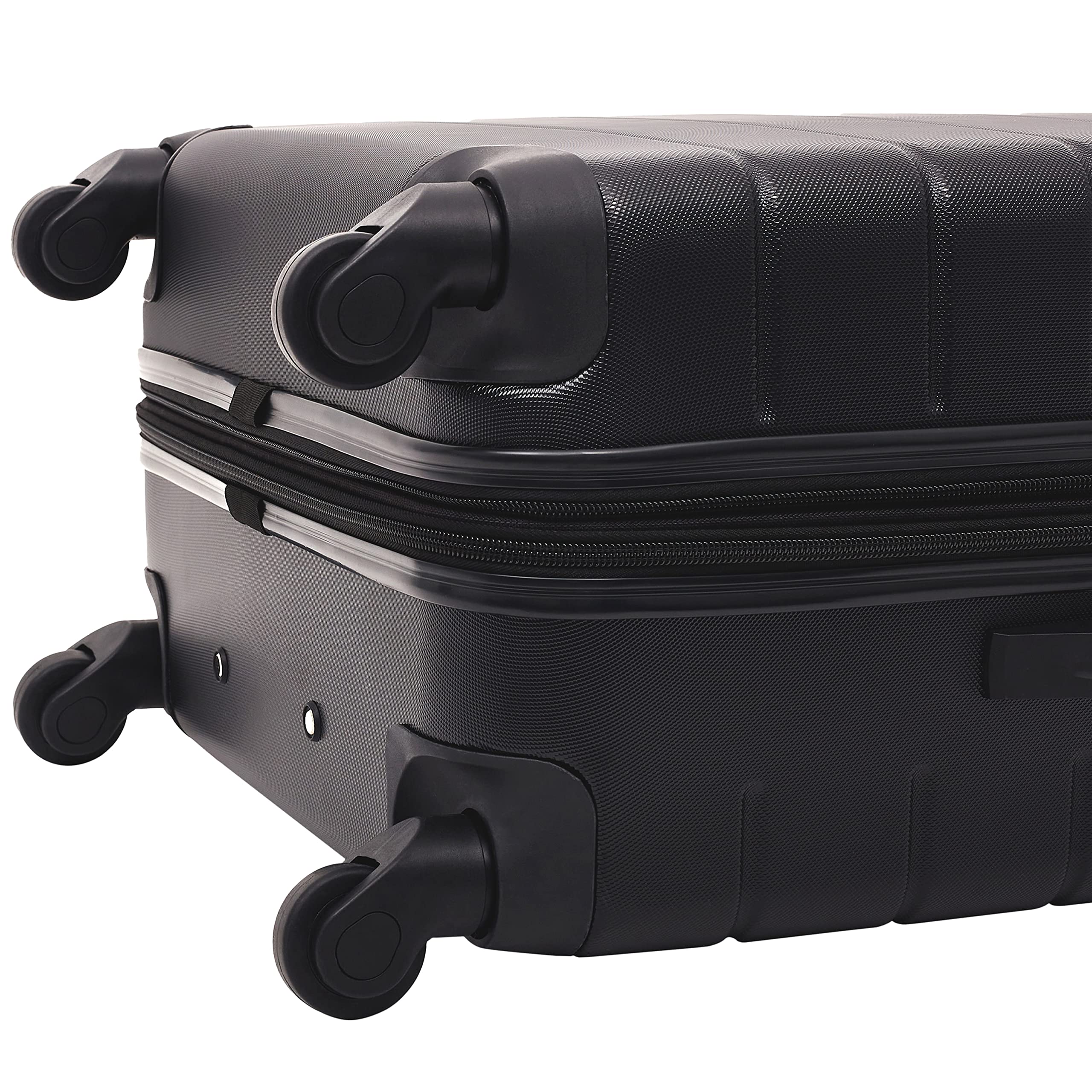 Wrangler Smart 2-Piece Luggage Set with Cup Holder, USB Charging Port & Phone Holder - Black | Perfect for Air Travel, Business Trips & Weekend Getaways