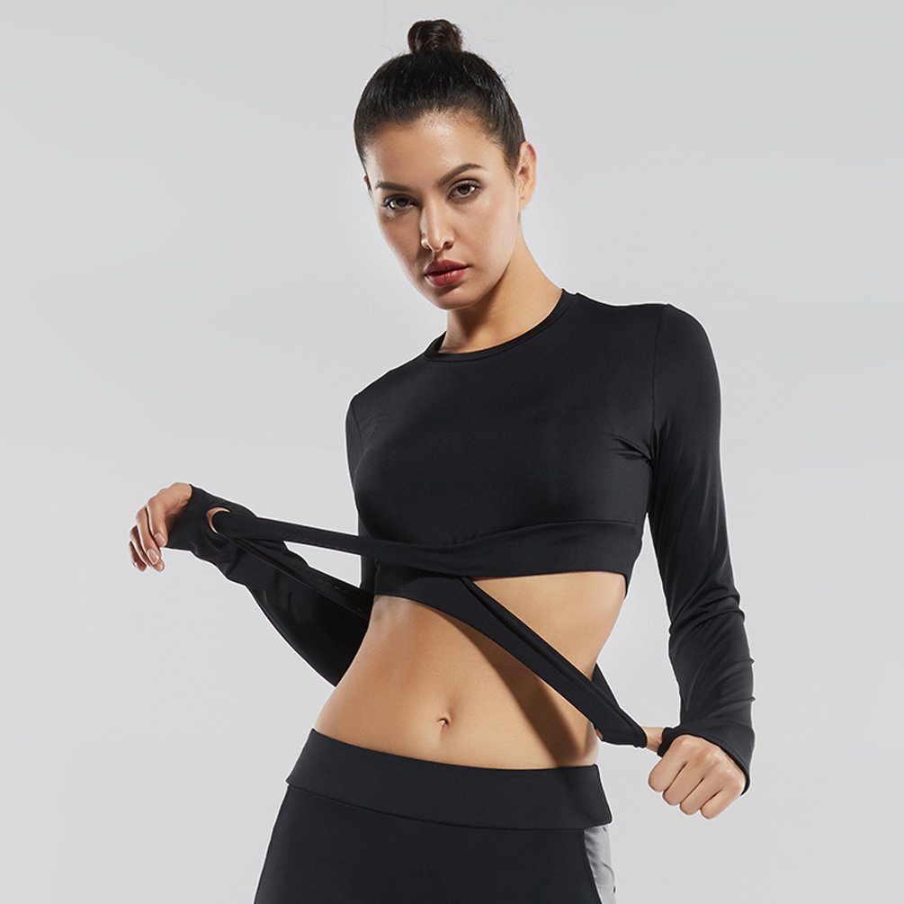 Fanceey Women's Yoga Shirt - Breathable Crop Top for Fitness, Gym & Workout | Trendy Sports Bra Alternative for Yoga, Pilates & Running