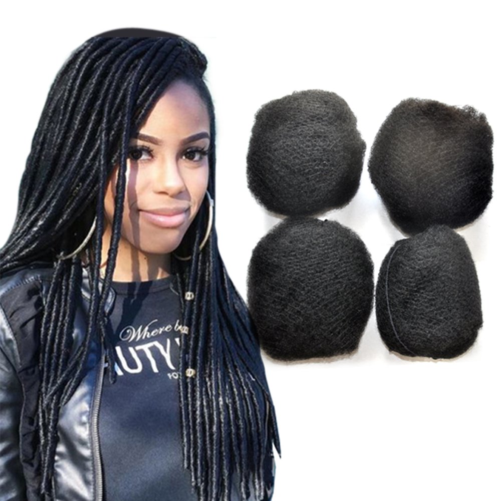 YONNA 4-Piece Afro Kinky Bulk Hair Bundle - 100% Human Hair for Dreadlocks & Twist Braids (14 Inch, Off Black #1B) | Perfect for Protective Styles & Natural Hair Extensions