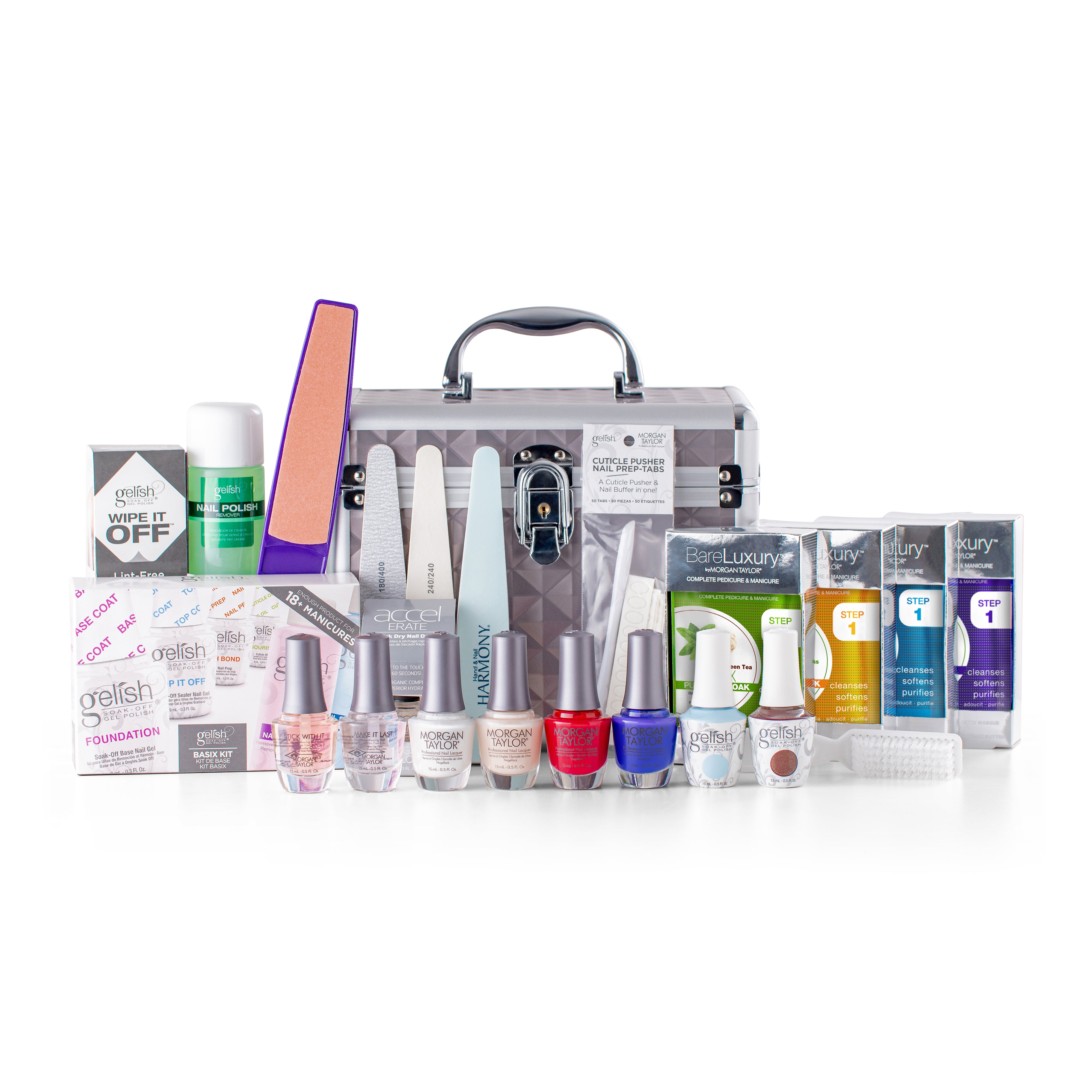 Gelish Professional Natural Manicure Kit for Nail Art Students - Complete Starter Set for Salon & Home Nail Care Practice