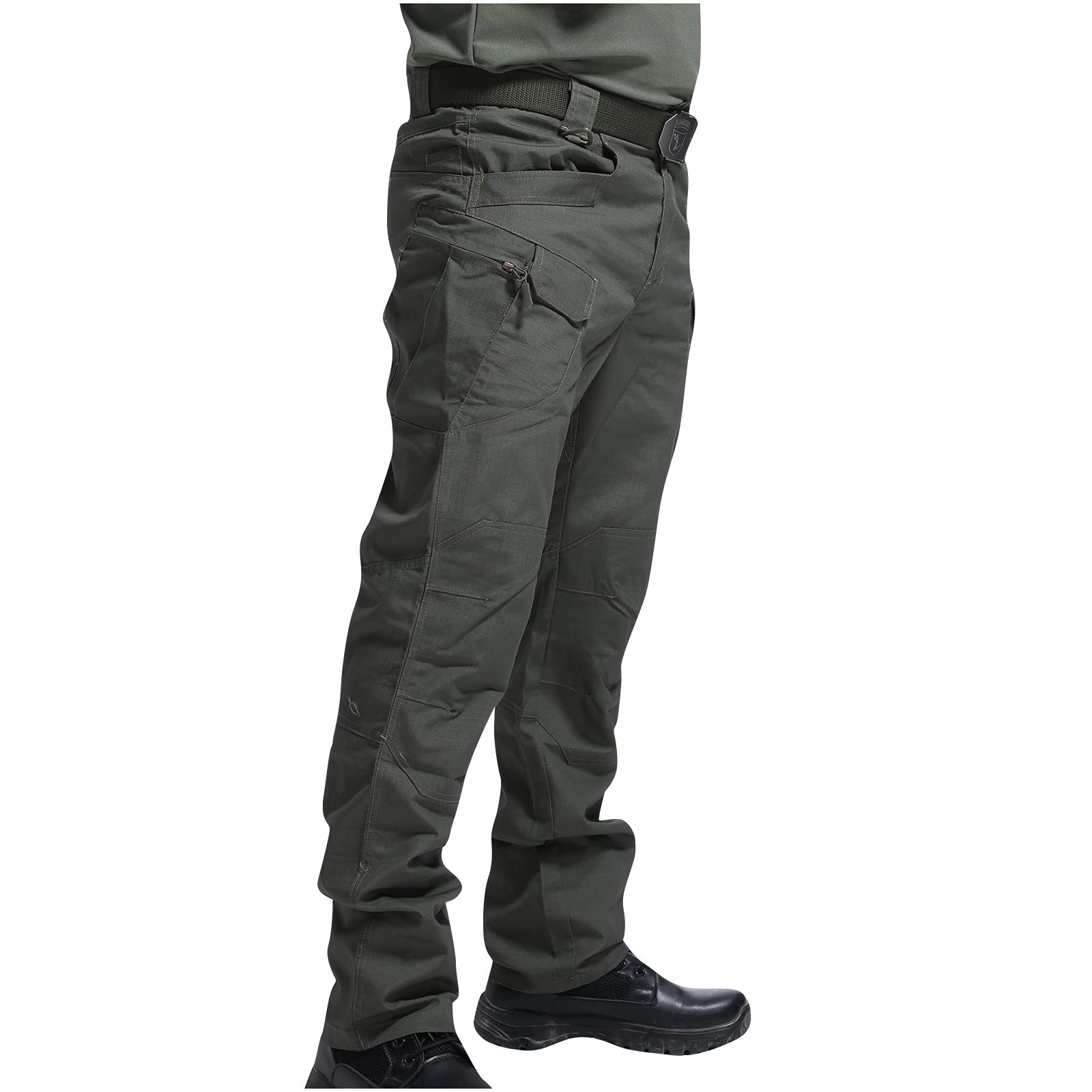 Black Cargo Leggings with Pockets for Women & Men - Stretch Workout Pants, Tactical Combat Pants, Safety Work Wear - Perfect for Gym, Hiking, Outdoor Activities & Everyday Use