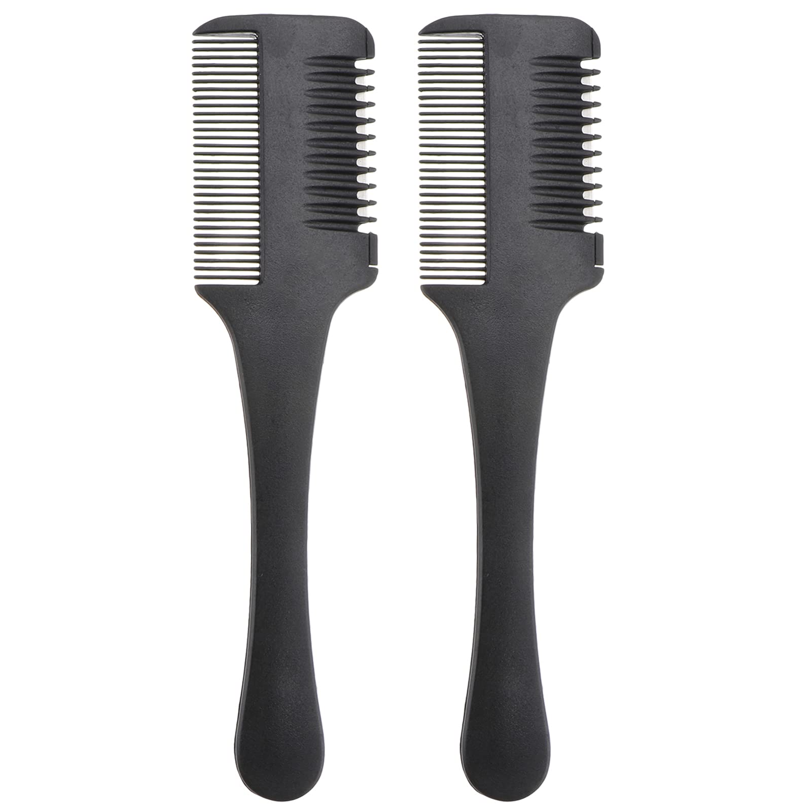 2-Pack Double Edge Hair Thinning Razor Comb - Professional Hair Cutting Tool for Thinning & Texturizing - Perfect for Home & Salon Use (Black) | Great for Styling, Layering & Creating Natural-Looking Haircuts