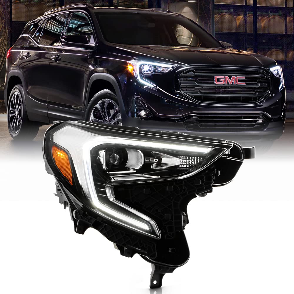 ACANII LED Projector Headlight Replacement for 2018-2021 GMC Terrain - Full LED Factory Style Headlamp (Passenger Side) | Improved Night Visibility & Modern Look for Off-Roading & City Driving