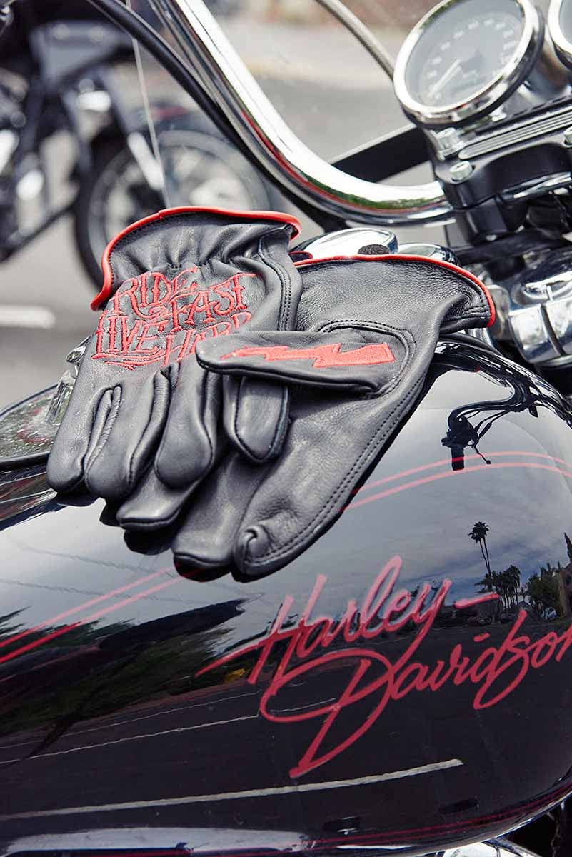 Hot Leathers GVD2002 Unisex Black 'Bolt' Deerskin Leather Gloves - Medium Size | Winter Motorcycle Riding, Driving & Outdoor Activities
