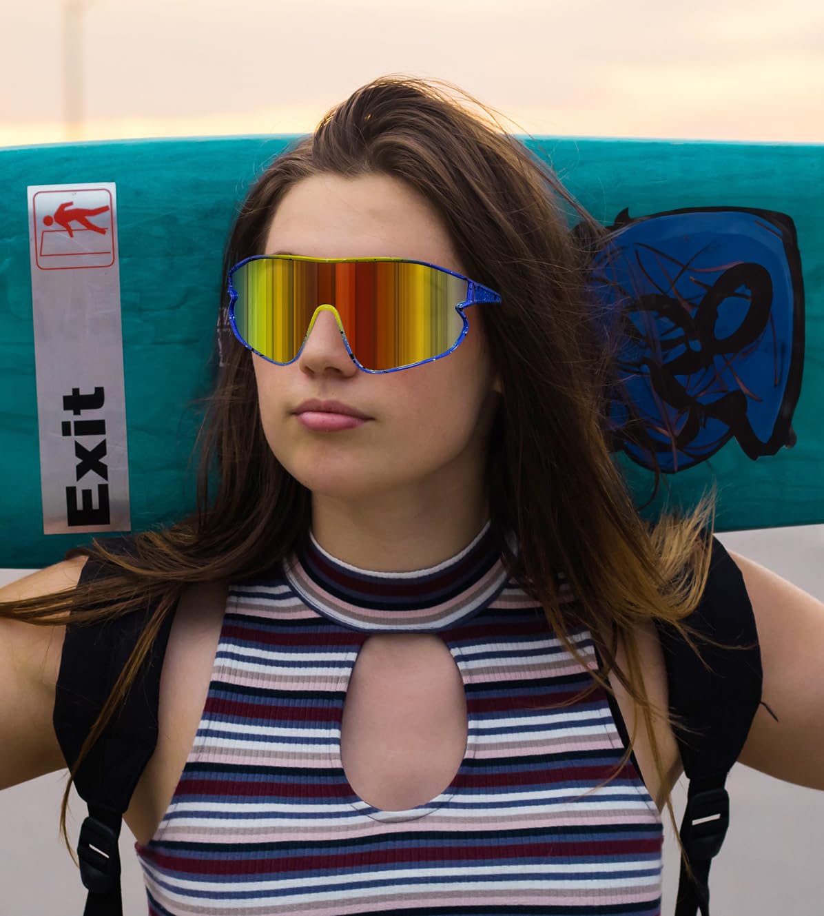 FEISEDY Unisex Youth Sunglasses UV400 Protection - Baseball Tennis Cycling Sports Shades for Boys & Girls - Perfect for Outdoor Activities, Beach, and Driving B4064