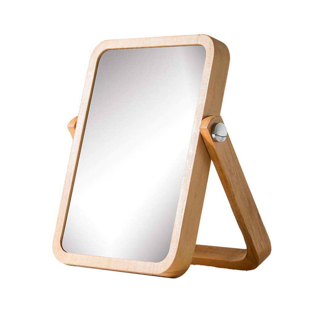 Solid Wood Vanity Mirror - Portable Collapsible Makeup Mirror for Home, Desktop & Travel | HD Beauty Mirror with Stand (21x17cm) | Perfect for Makeup, Skincare & Dorm Room Decor
