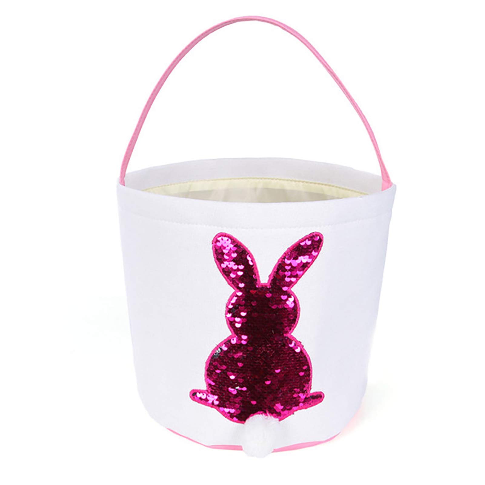 Walbest Easter Egg Basket with Sequins Rabbit Design - Pink Candy Gift Box with Handle for Easter Egg Hunts, Wedding Favors & Party Decorations | Perfect for Easter Celebrations, Baby Showers & Birthday Parties