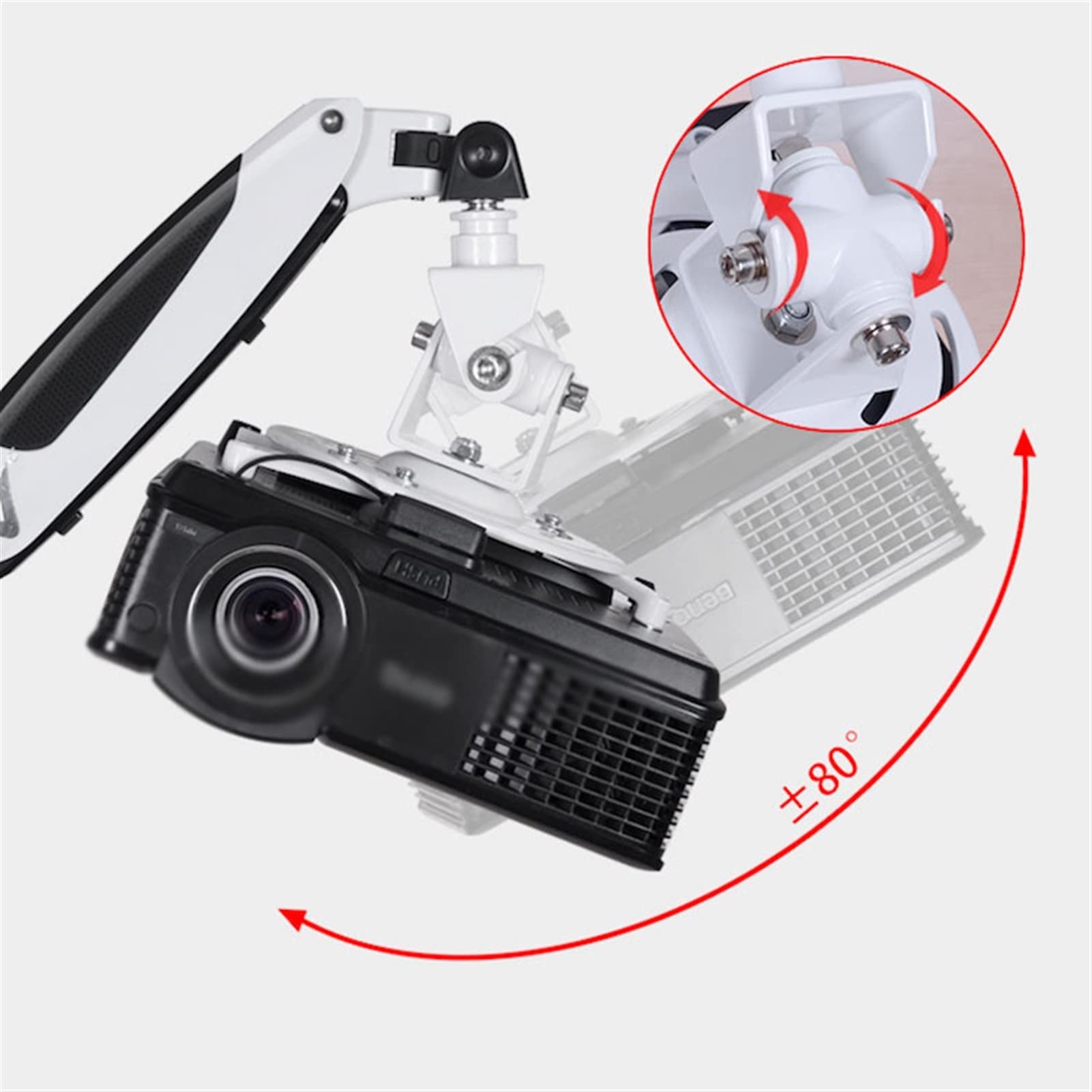 GLigeT Adjustable Ceiling Projector Mount Stand - Wall & Ceiling Mount for Home Theater, Living Room & Conference Room - Telescopic & Rotating Projector Shelf (Size B) - Perfect for Movie Nights & Office Presentations