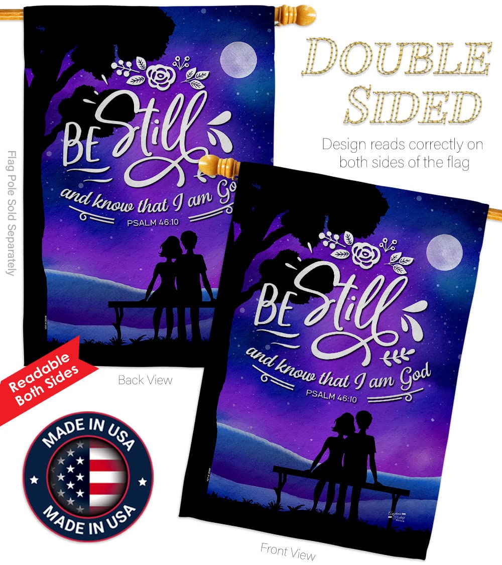 Religious Bible Verse House Flag - Double-Sided Christian Yard Decor for Garden & Home