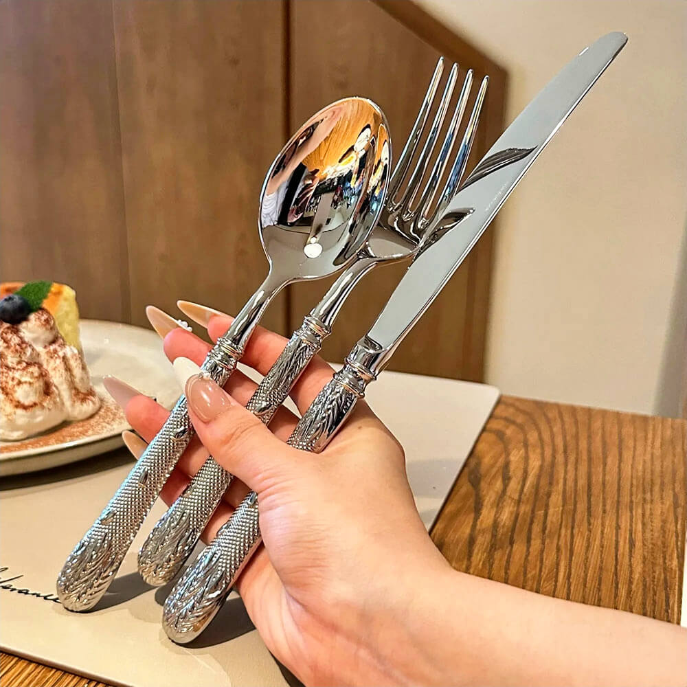 Majorelle 20-Piece Stainless Steel Flatware Set - Elegant Silverware for Dining, Kitchen & Entertaining - Perfect for Dinner Parties, Weddings & Everyday Use