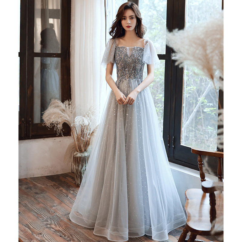 Elegant Off Shoulder A-Line Tulle Prom Dress - Shiny Evening Party Gown for Women | Perfect for Homecoming, Quinceañera & Formal Events