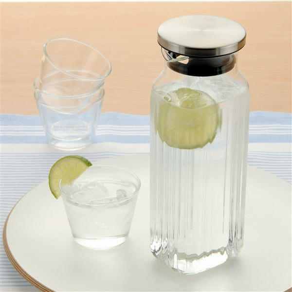Iwaki Heat Resistant Glass Square Jug - 1L Borosilicate Glass Pitcher for Hot & Cold Beverages - Perfect for Tea, Coffee, Juice & Water - Microwave & Dishwasher Safe