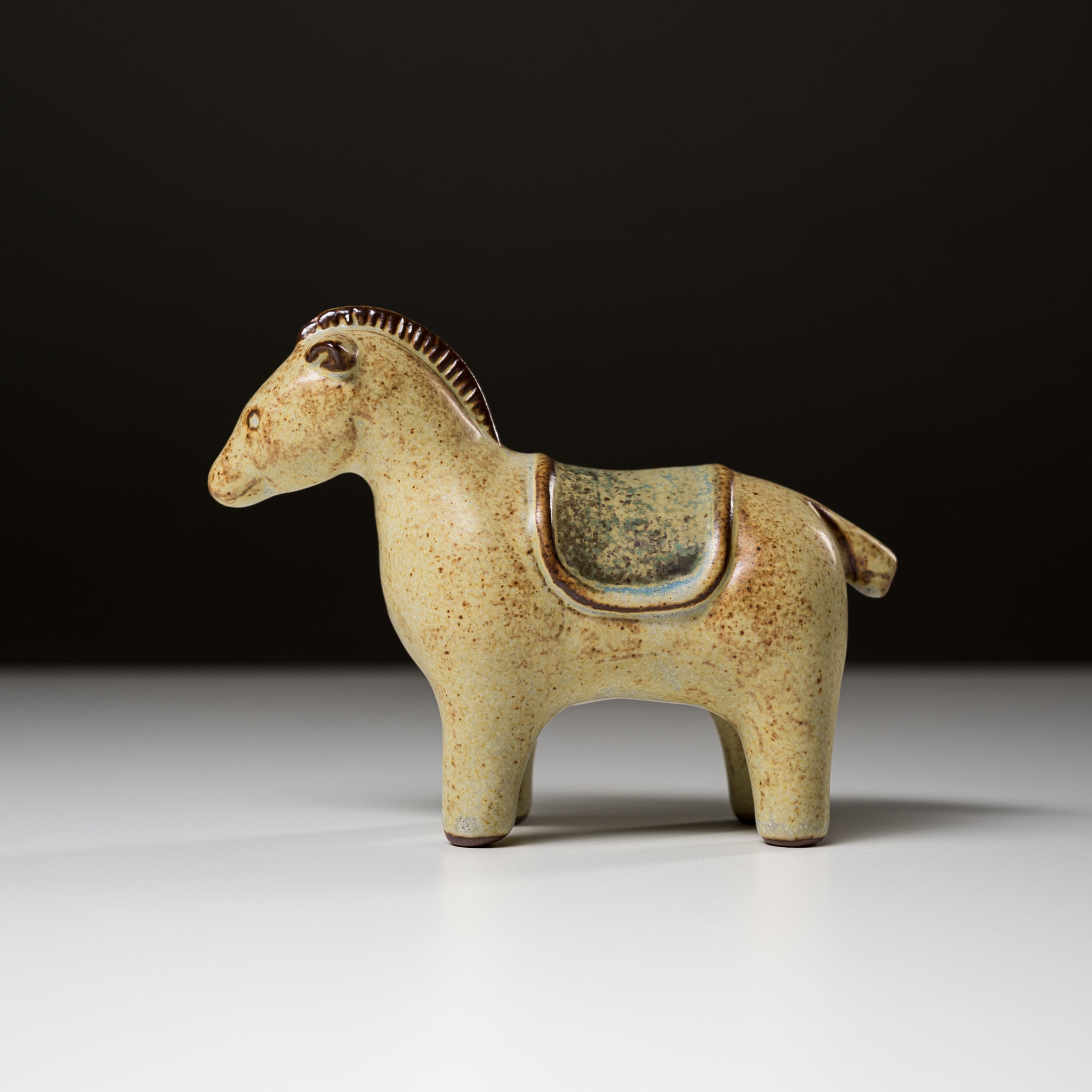 Seto Ware KASHIWA Small Horse Animal Ornament - Japanese Ceramic Figurine for Home Decor, Shelf Display & Gift Giving