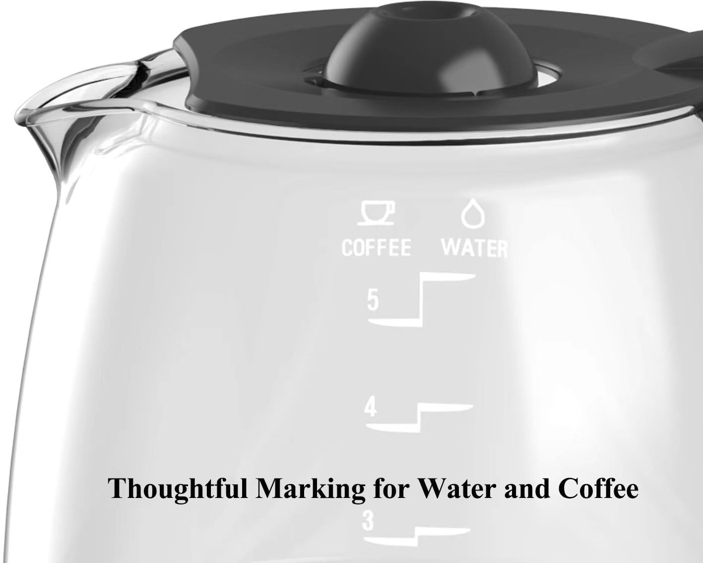 5-Cup Glass Coffee Carafe Replacement - Compatible with Capresso 4426.01 & Kenmore 80509 Coffee Makers - Durable Borosilicate Glass for Home, Office, and Restaurant Use