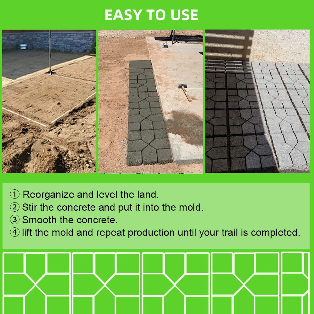 Reusable Concrete Walk Maker Molds for DIY Paving - Cross Square Design for Lawn, Patio, Yard Walkway & Garden Path | Perfect for Outdoor Landscaping Projects