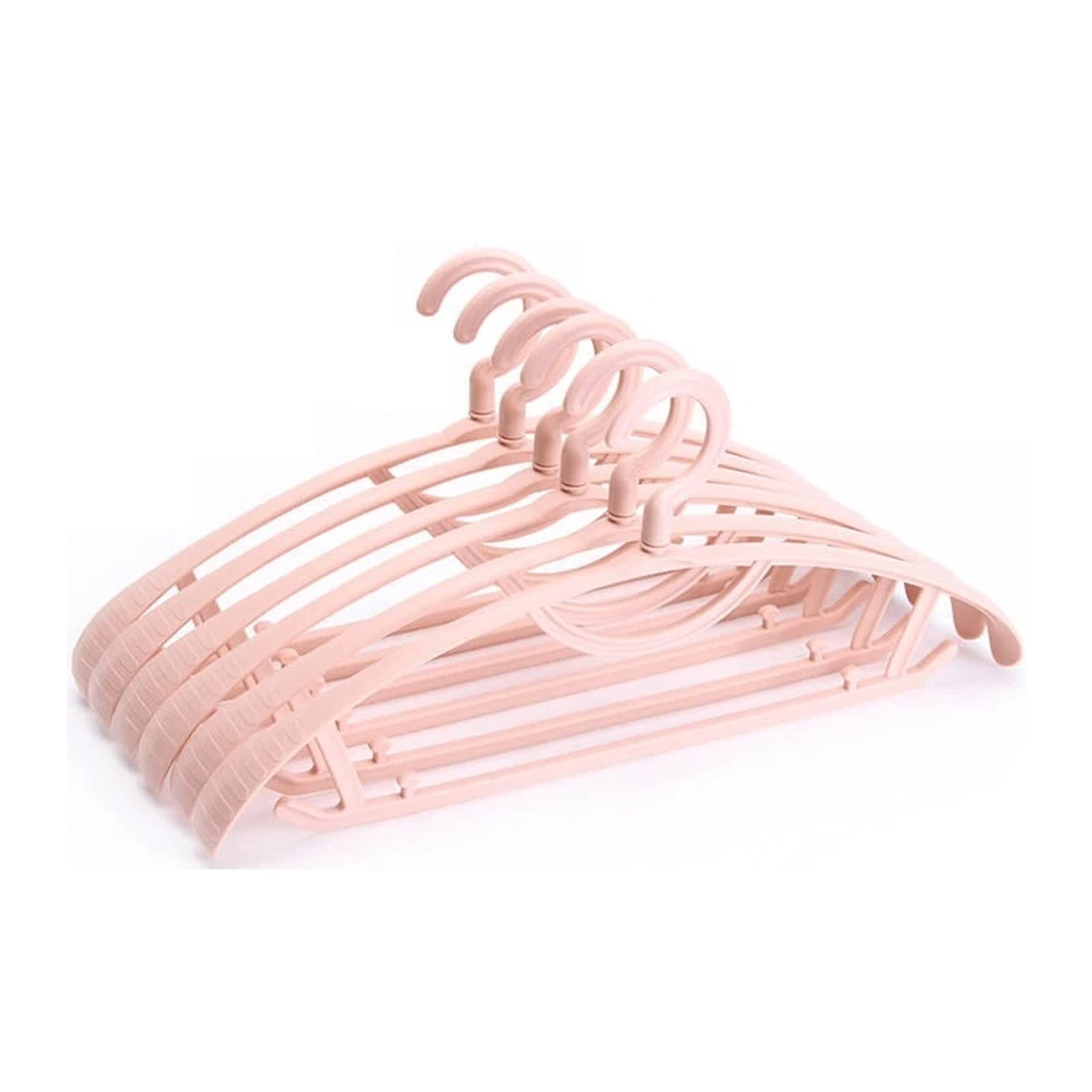 10-Pack Multi-Port Plastic Coat Hangers - Space Saving Clothes Drying Rack with Strong Support for Shirts, Pants & Jackets - Pink Storage Hangers for Closet Organization & Laundry Room