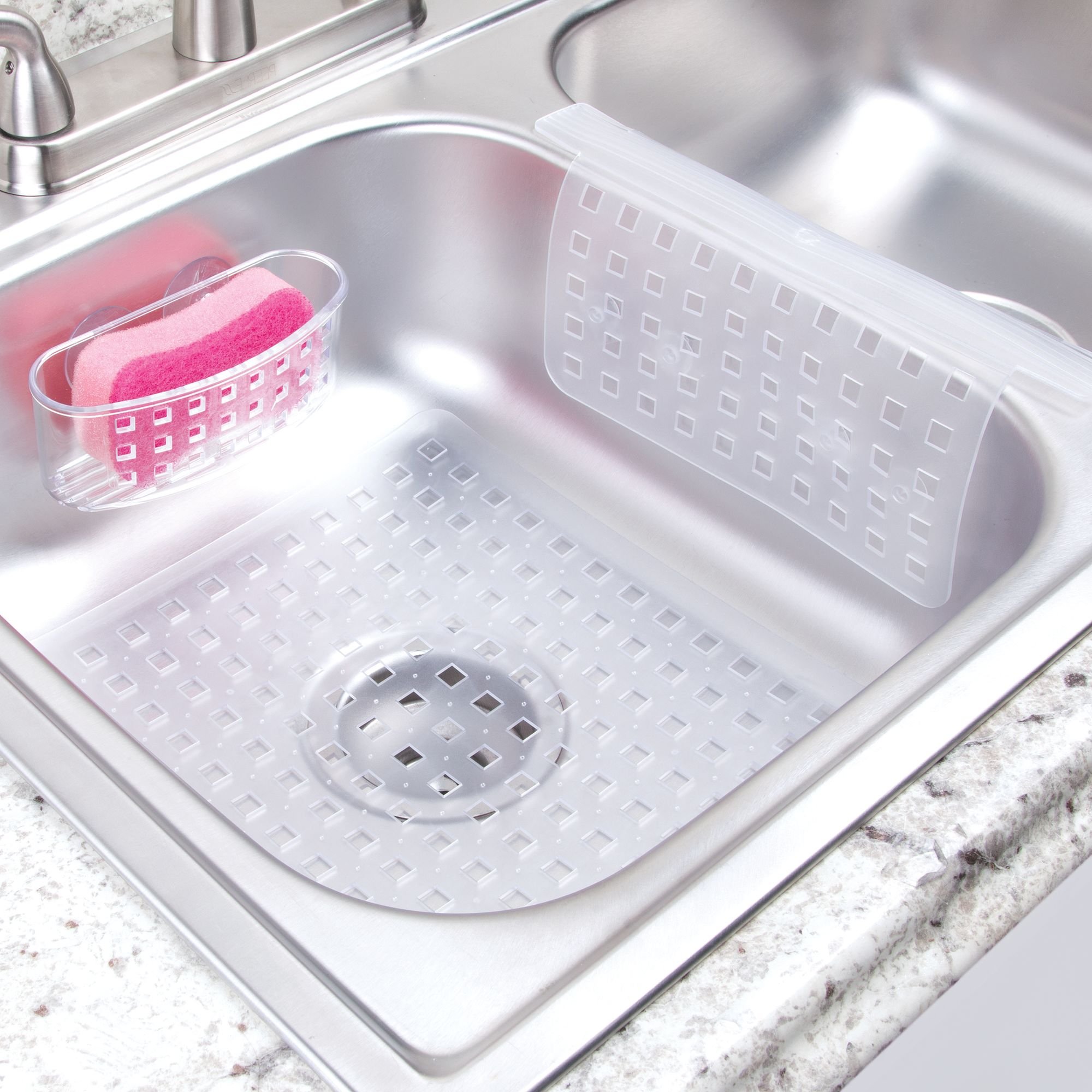 iDesign Clear Kitchen Sink Protector Grid 11
