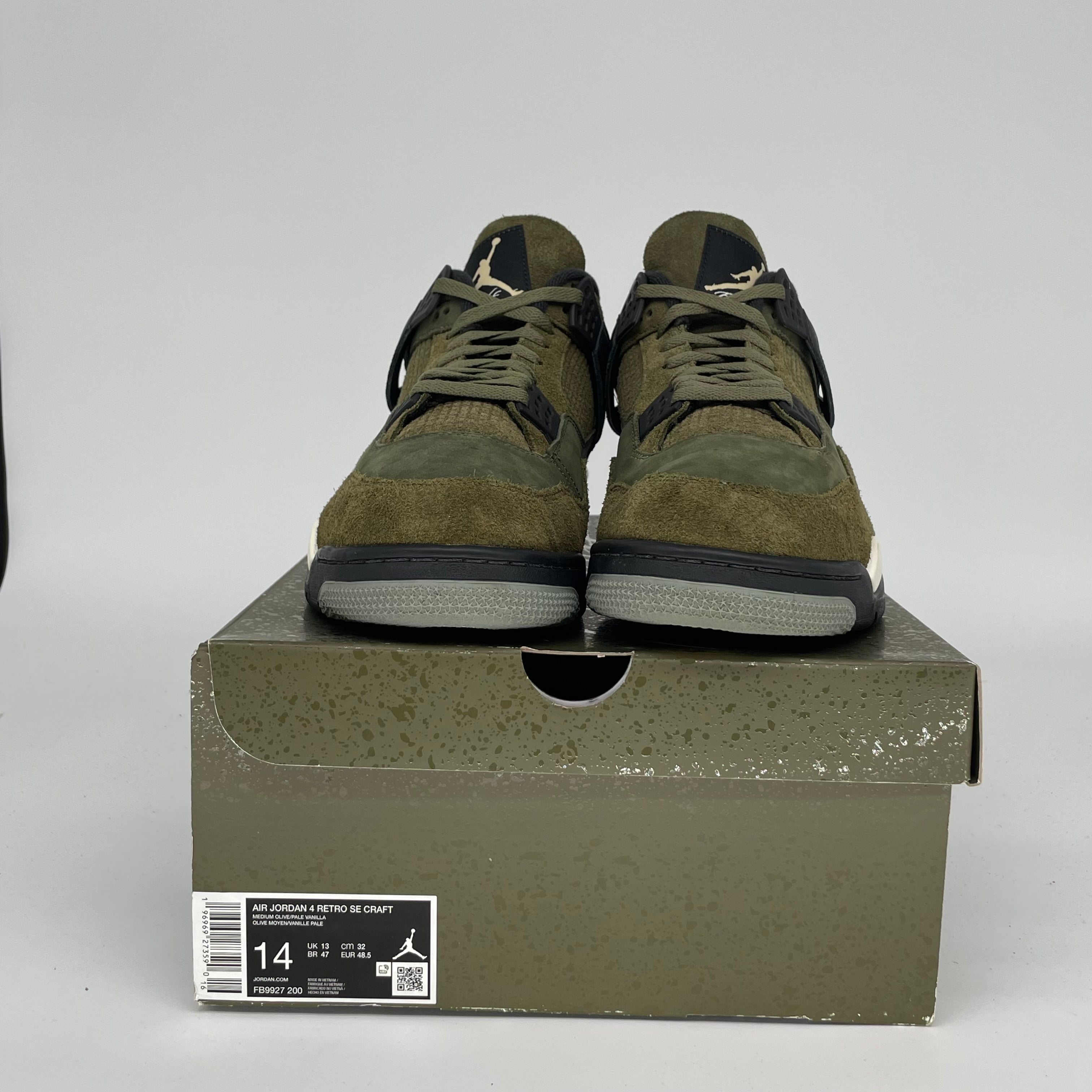 AIR JORDAN 4 CRAFT MEDIUM OLIVE MEN'S BASKETBALL SHOES SIZE 14 FB9927-200 - Perfect for Streetwear Fashion & Basketball Games