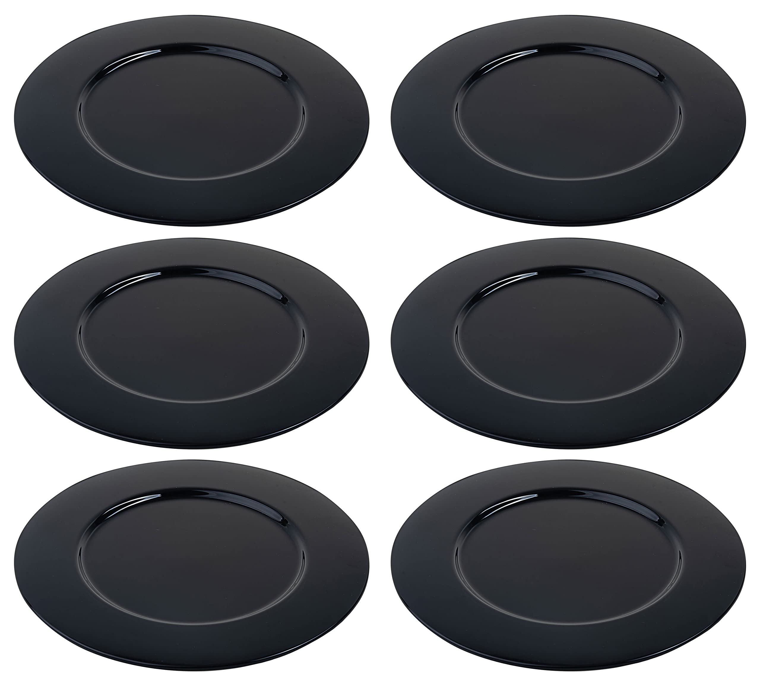 Barski Glass Charger Plates Set of 6 - 12.5