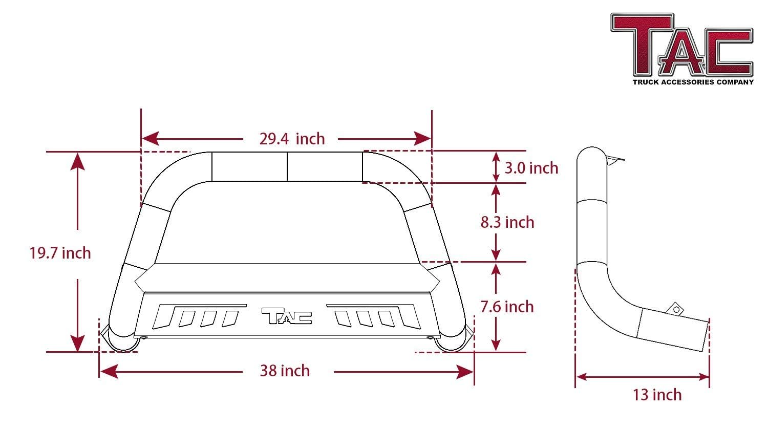 TAC Bull Bar for Jeep Wrangler JK 2010-2018 | 3