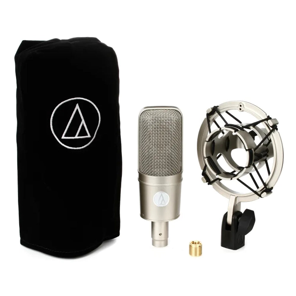 Audio Technica AT4047/SV Large Diaphragm Cardioid Condenser Microphone - Professional Studio Recording Mic for Vocals, Instruments & Podcasting (Silver)