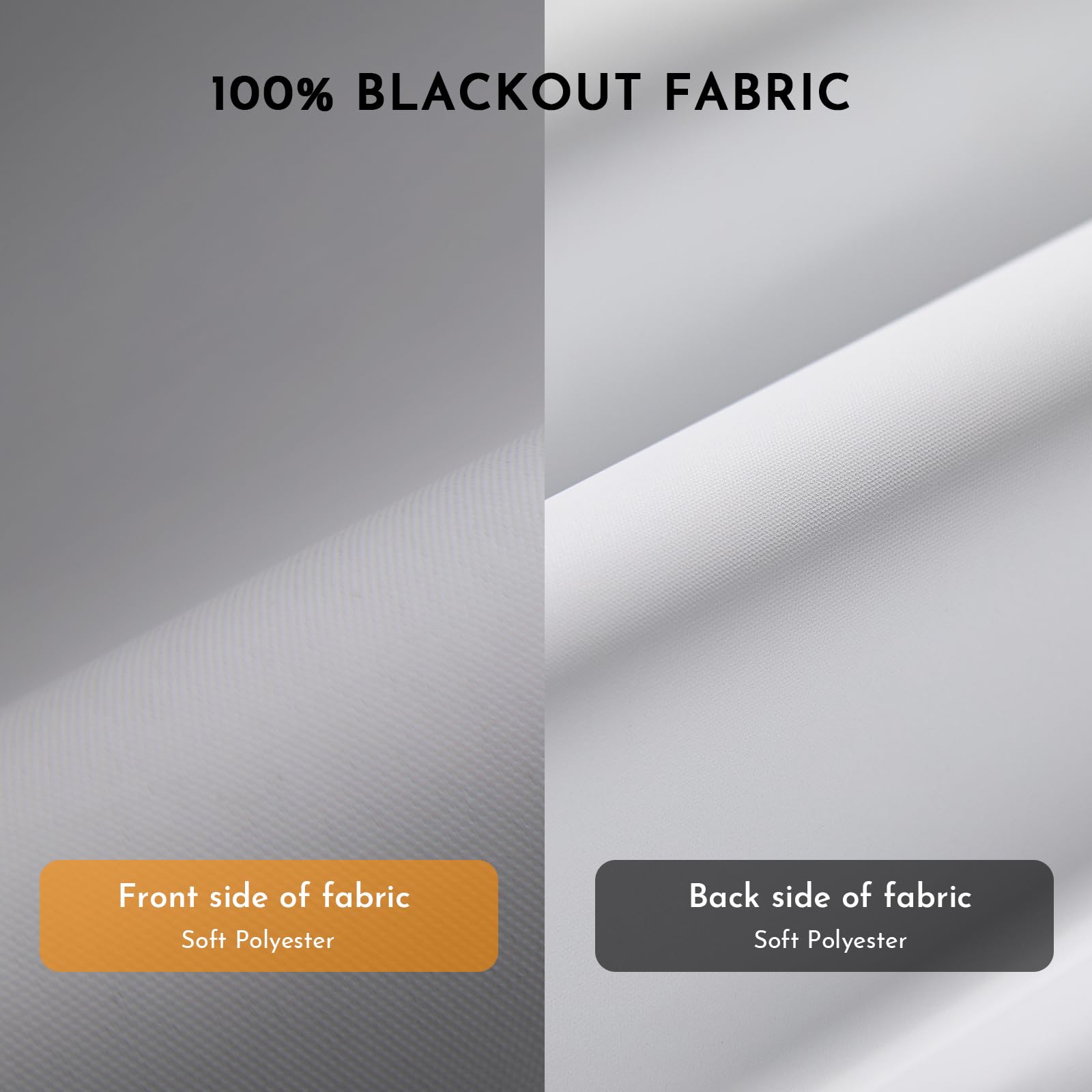 Persilux Cordless Blackout Roller Shades - UV Protection, Energy Saving for Home & Office (47