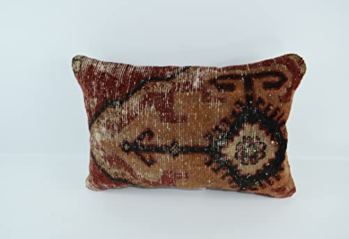 Handwoven Kilim Pillow Cover 16x24 Inches - Ethnic Bohemian Lumbar Cushion Cover, Tribal Oriental Decorative Pillow Case for Sofa, Bed, Chair - Perfect for Boho, Farmhouse & Eclectic Home Decor