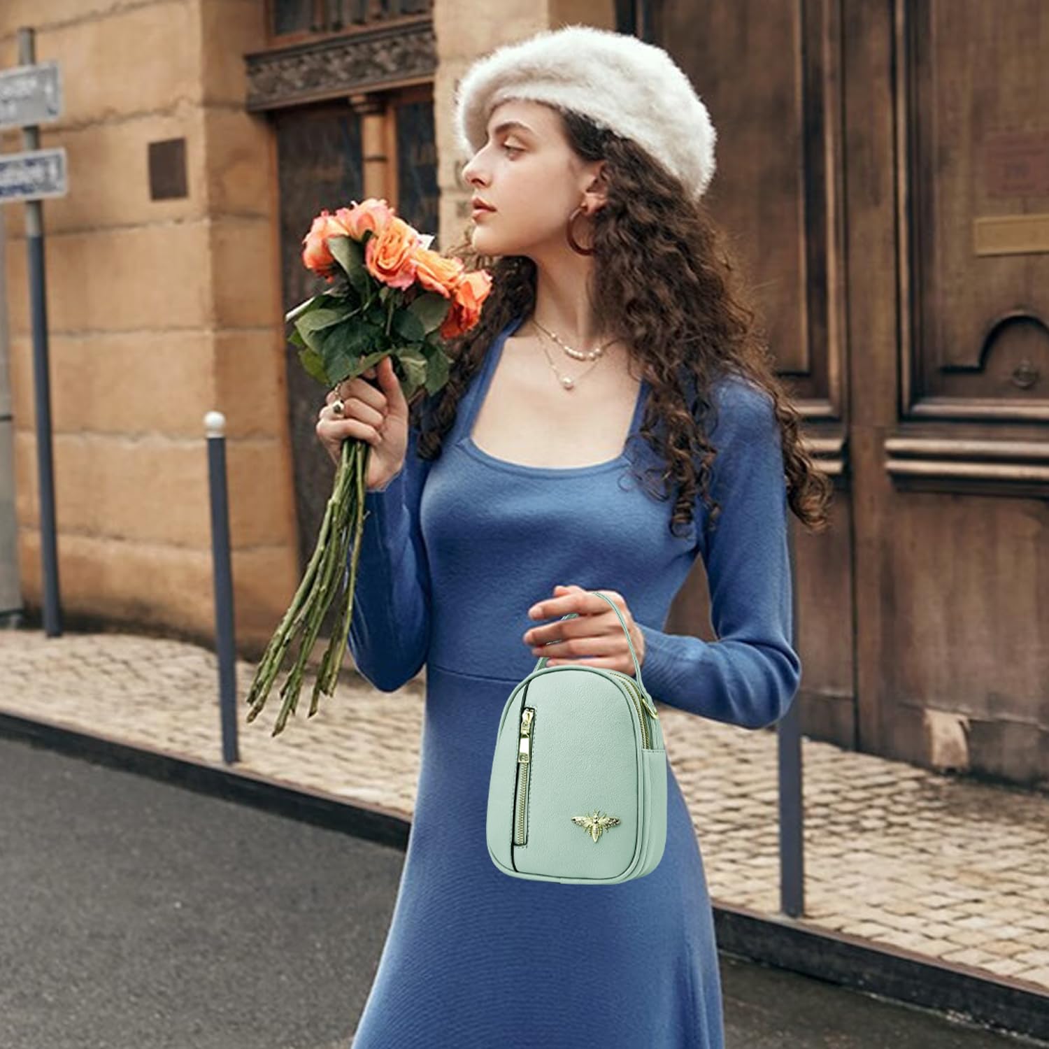 Stylish Women's Small Crossbody Purse with 2 Adjustable Straps - Fashionable Bee Print Shoulder Bag for Phone & Essentials | Perfect for Daily Use, Travel & Shopping