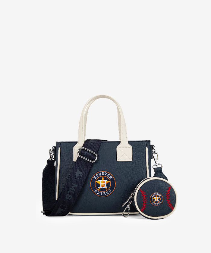 Houston Astros MLB Team Tote Bag with Baseball Coin Pouch - Stylish Baseball Fan Gift for Game Day & Travel Accessories