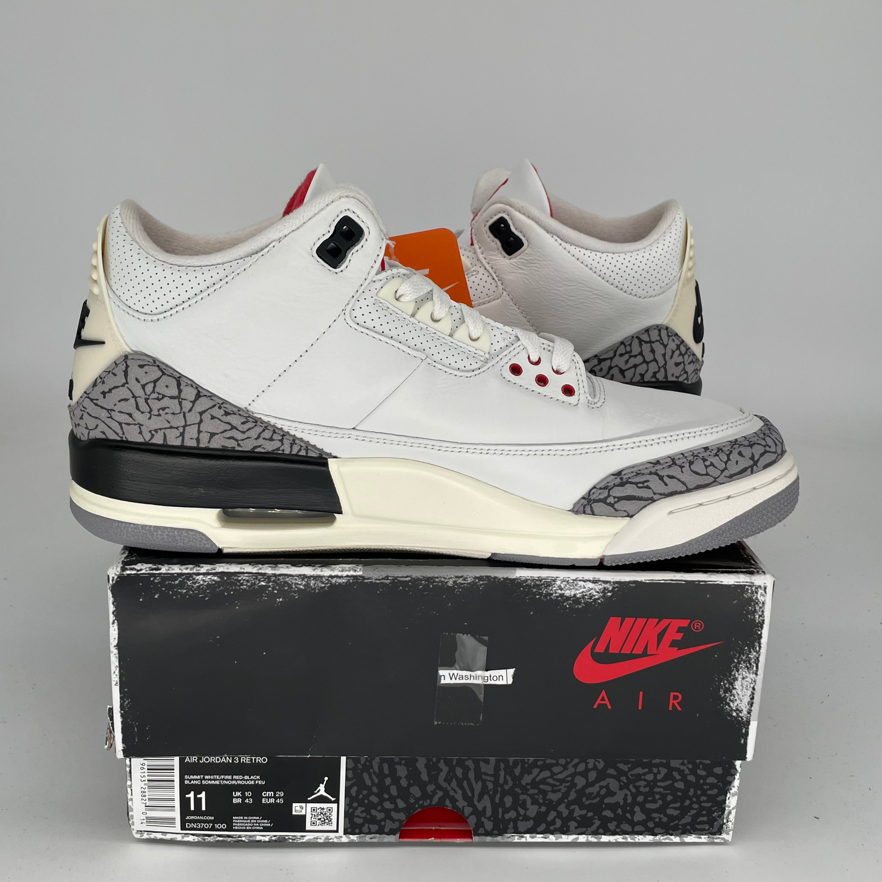 Original Air Jordan 3 White Cement Reimagined Basketball Shoes - Men's Size 11 (DN3707-100) - Retro Sneakers for Streetwear & Casual Outfits