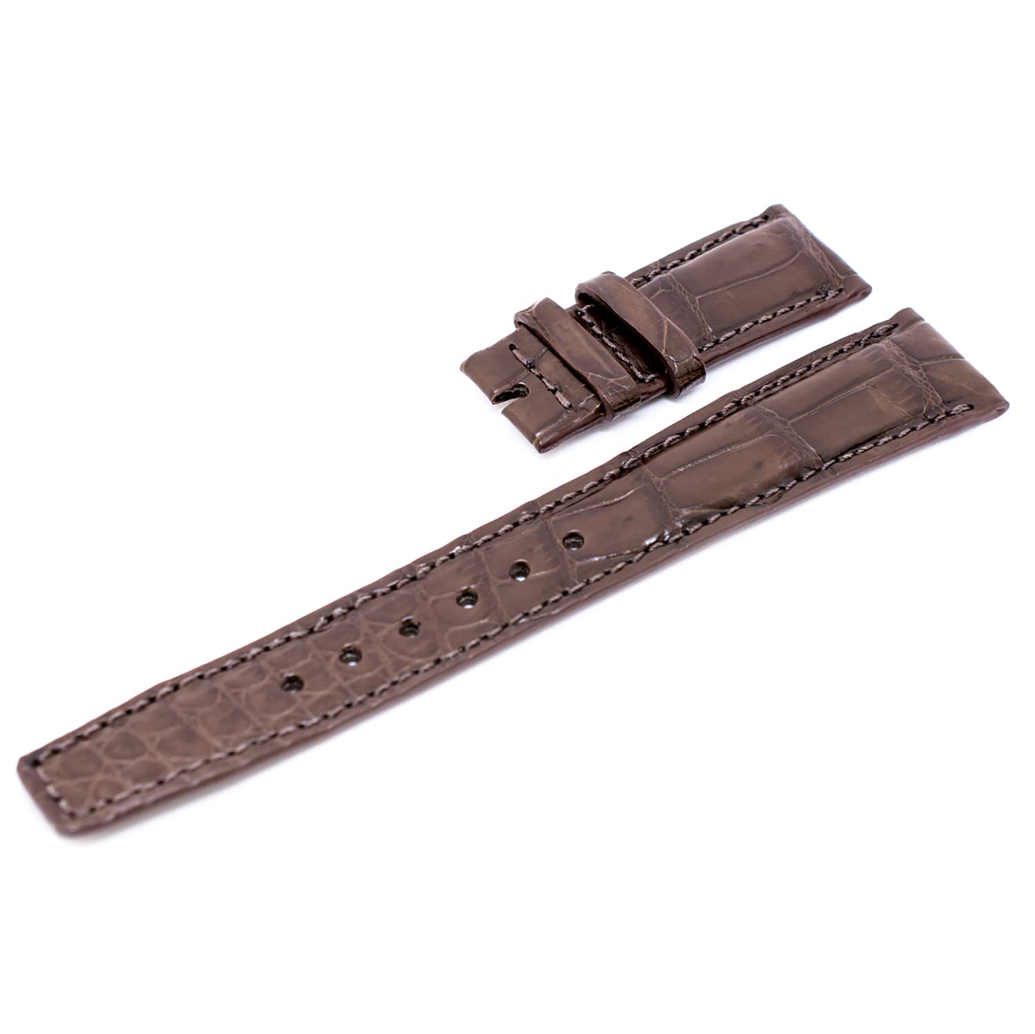 20mm Brown Crocodile Leather Watch Band for IWC Portuguese - Handmade Genuine Leather Strap for Men's Luxury Watches (Perfect for Business, Formal Occasions & Watch Collectors)