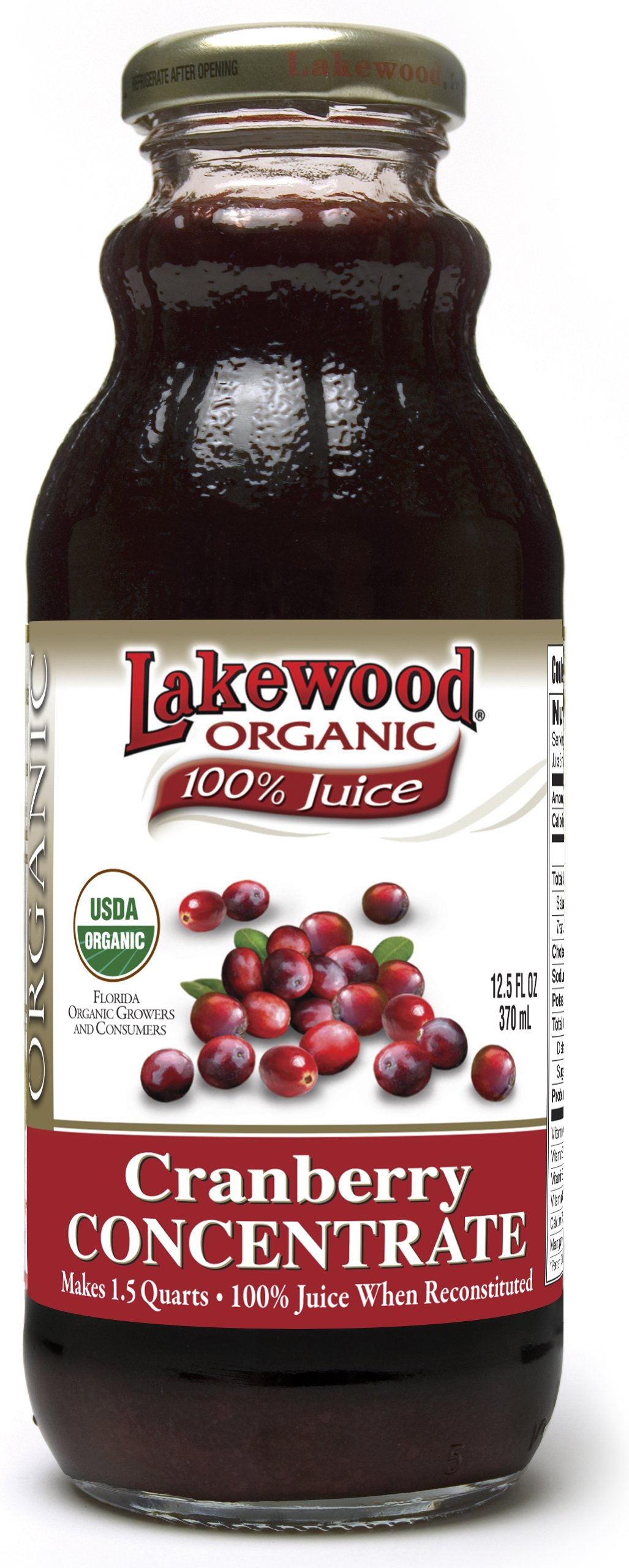 Organic Cranberry Juice Concentrate by Lakewood - 12.5 oz Bottles (Pack of 12) | Immune Support & Antioxidant Rich | Perfect for Smoothies, Cocktails & Healthy Drinks