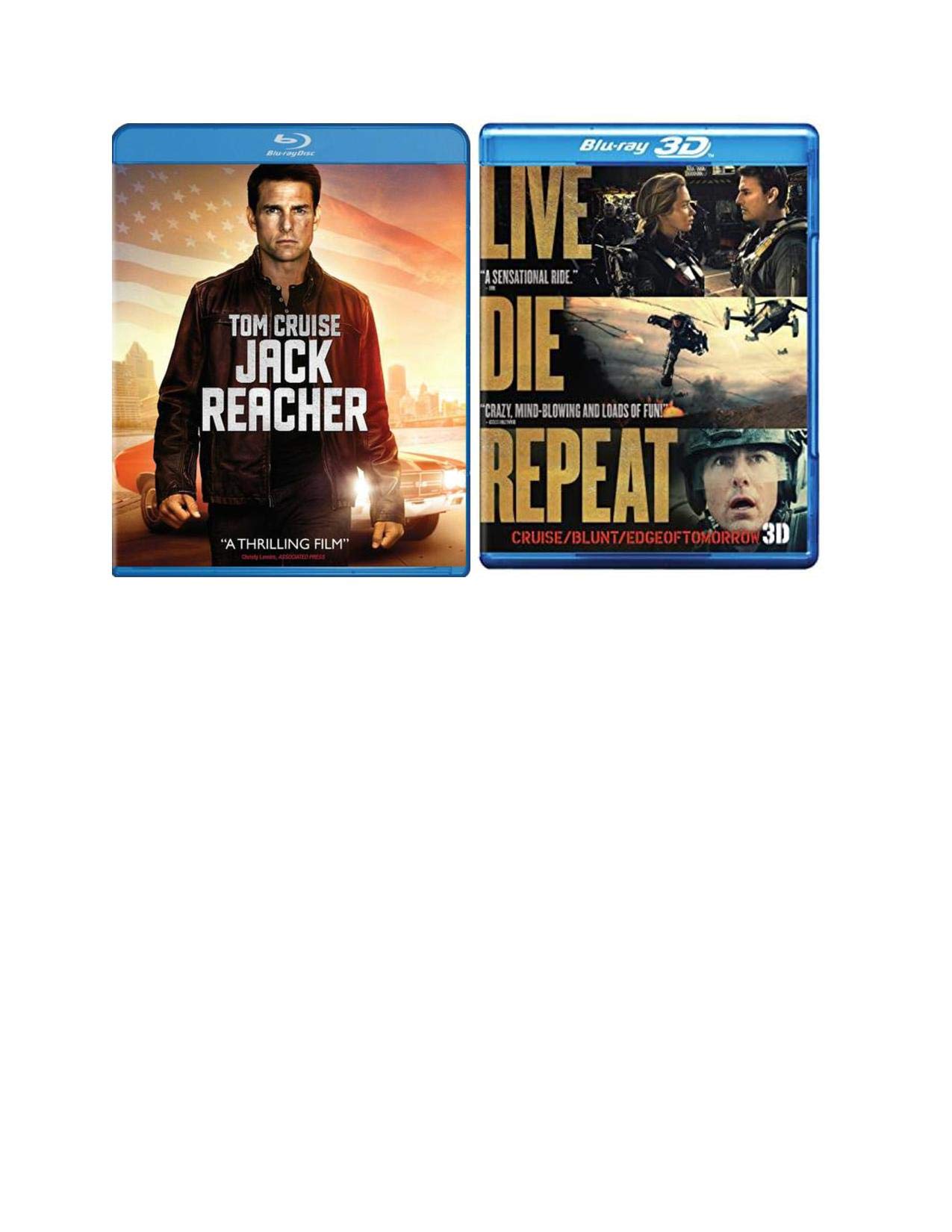 Jack Reacher & Edge of Tomorrow Movie Bundle - Action Thriller Double Feature for Movie Nights | Perfect for Tom Cruise Fans & Sci-Fi Lovers