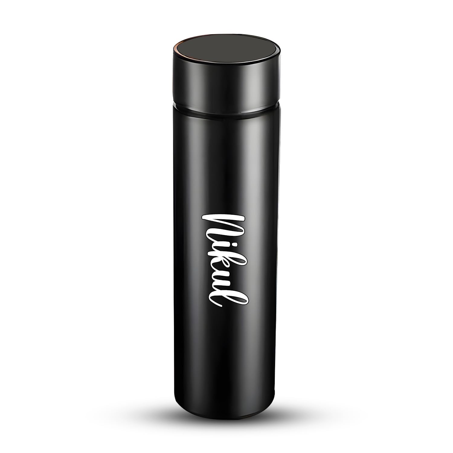 Custom Personalized Stainless Steel Water Bottle 500ml - Insulated, Engraved Name Gift for Boyfriend, Girlfriend, Employees - Black - Perfect for Workouts, Office, Travel & Outdoor Activities