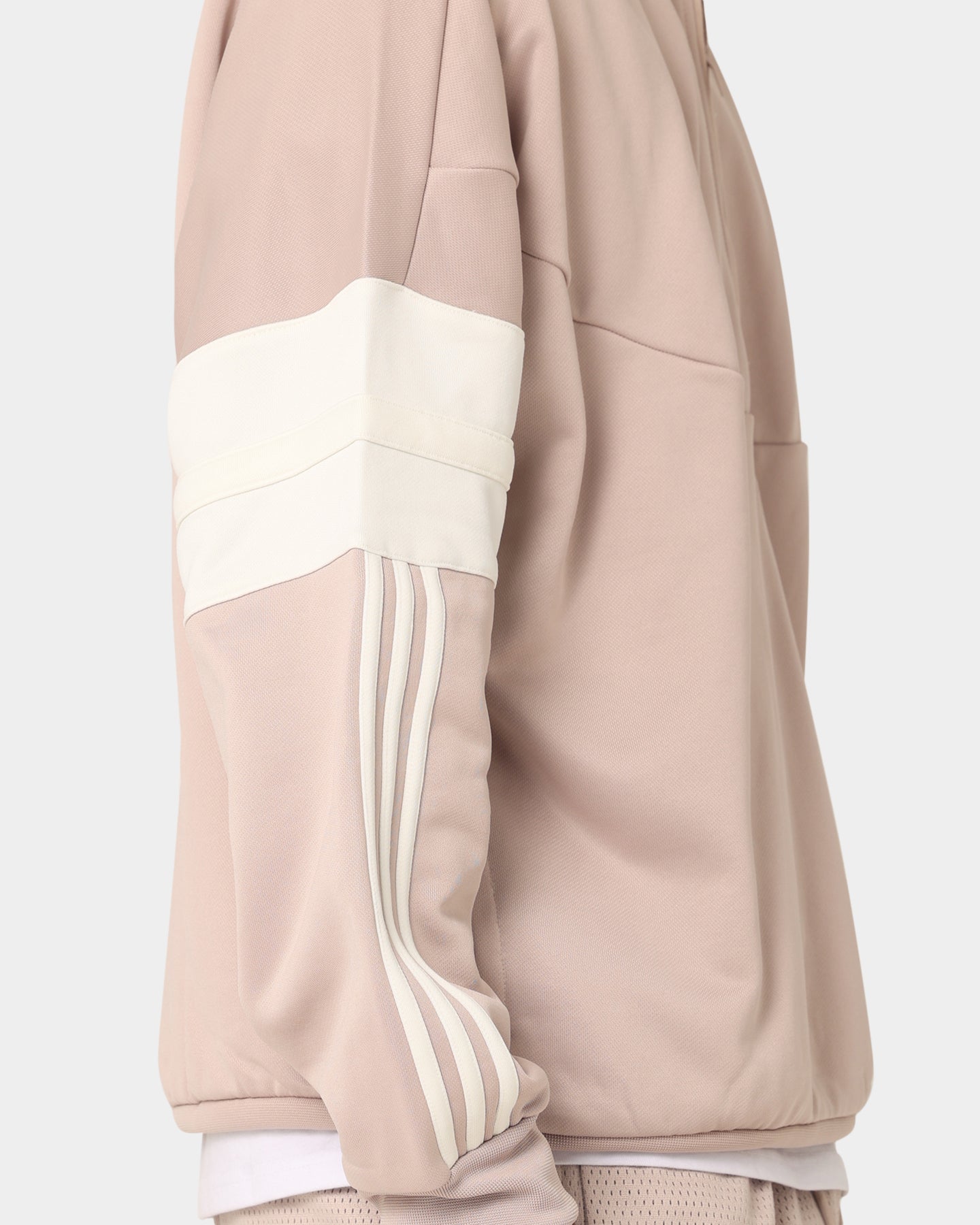 Adidas Wonder Taupe/Off White Basketball Warm Up Jacket - Lightweight Performance Jacket for Men - Perfect for Training, Games & Outdoor Activities