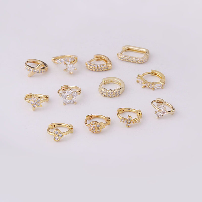 18K Gold Plated Cross Skeleton Cartilage Hoop Earrings for Women | Gothic Punk Jewelry | Perfect for Parties, Concerts and Everyday Wear (HSPJ695)