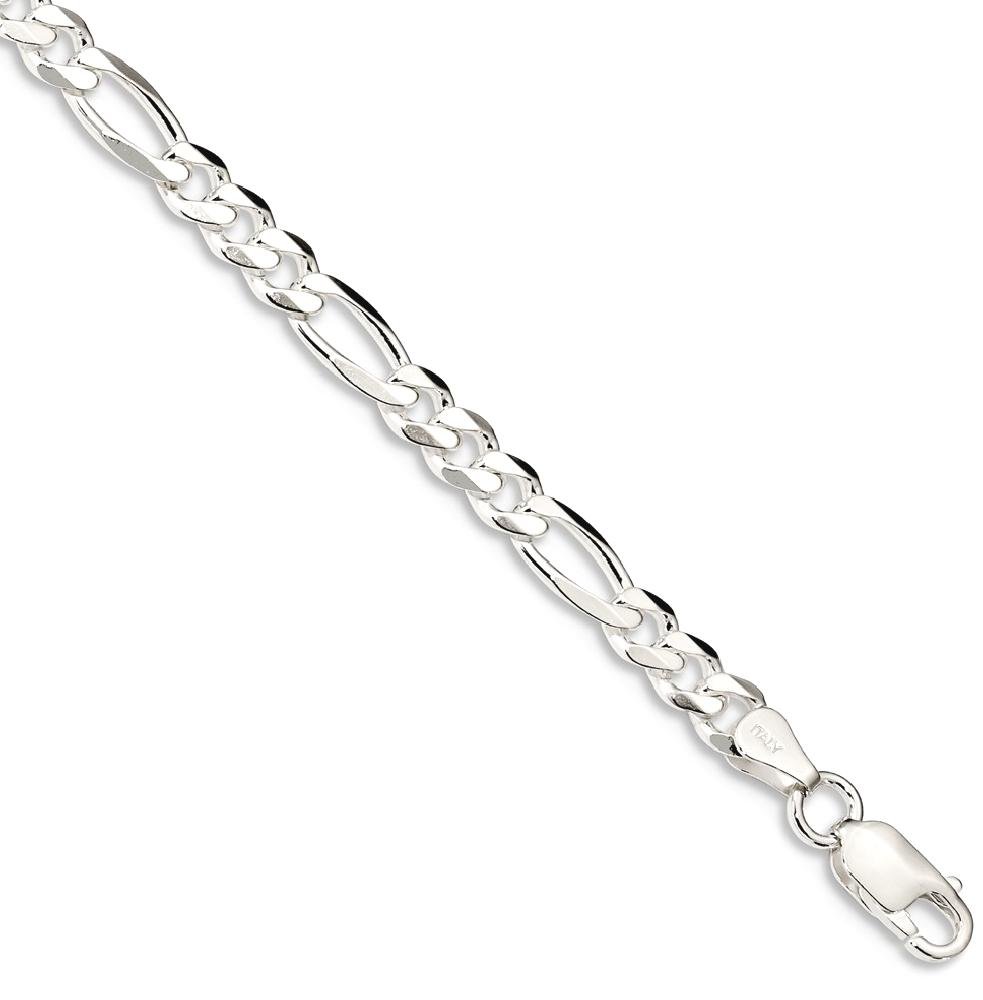 IceCarats 925 Sterling Silver 4.5mm Figaro Link Chain Anklet - Dainty Summer Beach Foot Jewelry for Women, Perfect for Vacation, Pool Party & Boho Style Outfits