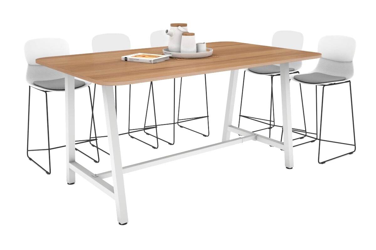 Quadro A Legs Counter Table with Rounded Corners - 1800L x 1100W Dining Table - Perfect for Kitchen Islands, Breakfast Nooks & Small Space Dining