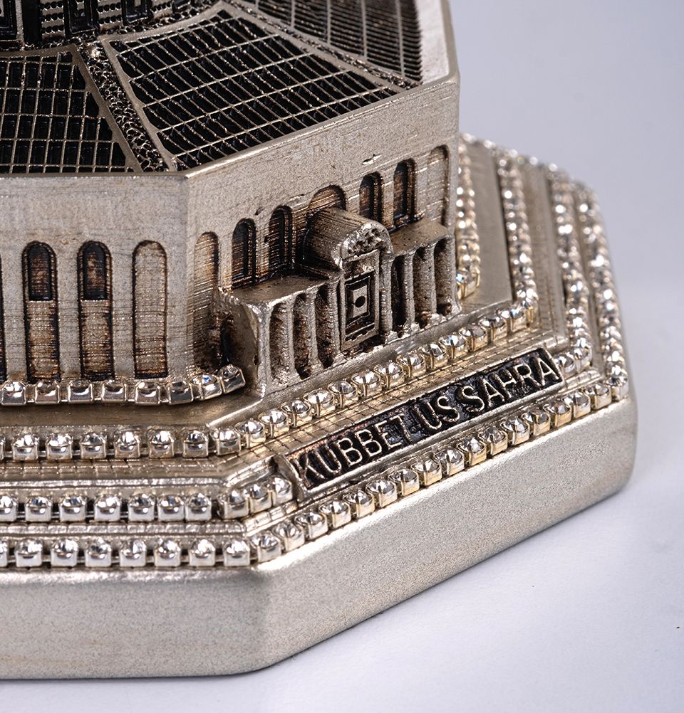 Silver Al Aqsa Dome of the Rock Replica - Islamic Table Decor for Home, Mosque & Gift Giving | Small Religious Art Piece for Muslim Prayer Space