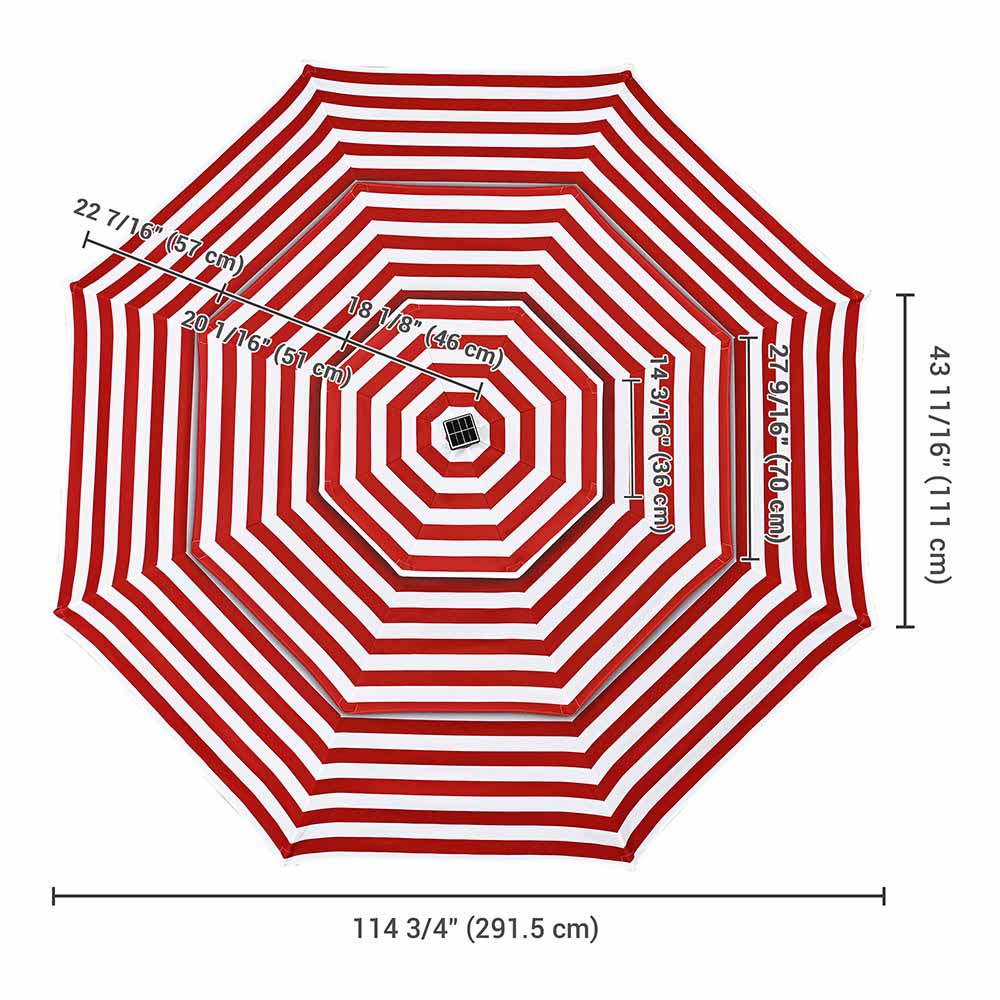 10ft 3-Tiered 8-Rib Patio Umbrella Replacement Canopy - Durable Outdoor Shade Cover for Garden, Poolside & Backyard - TheLAShop