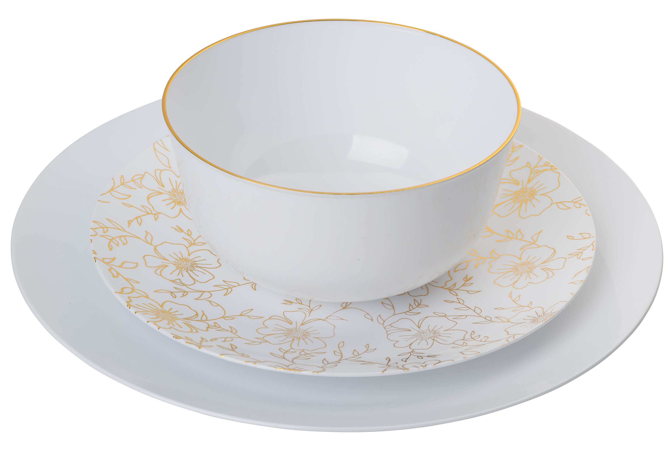Trendables™ Premium 8 Inch Disposable Plastic Plates - BPA-Free Food Grade Dinnerware for Parties, Picnics & BBQs - 40 Pack Salad/Dessert Plates with Versatile Design - Perfect for Outdoor Events, Catering & Family Gatherings
